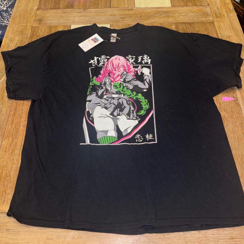 Gildan Mitsuri Kanroji Graphic Tee Mens 3XL Black New Anime Love Hashira Shirt